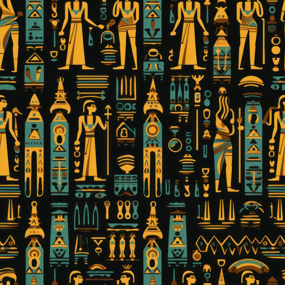 2D Ancient Egypt Pattern 68 Quilting Cotton Fabric