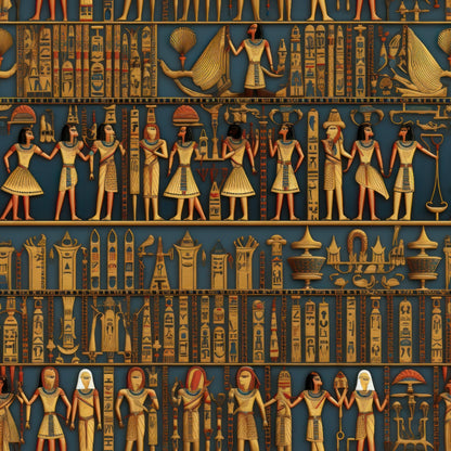 2D Ancient Egypt Pattern 7 Quilting Cotton Fabric