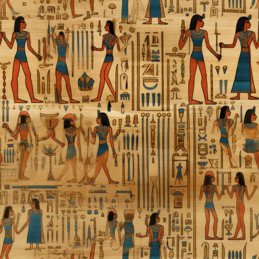 2D Ancient Egypt Pattern 84 Quilting Cotton Fabric