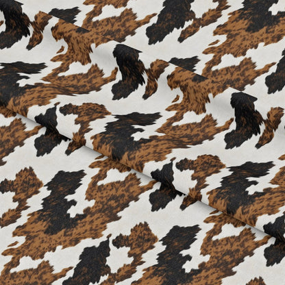 Bold Brown and White Cow Pattern 5 Quilting Cotton Fabric