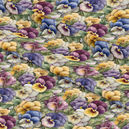 Pansy Flowers Pattern 7 Quilting Cotton Fabric