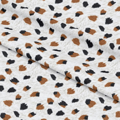 Bold Brown and White Cow Pattern 18 Quilting Cotton Fabric