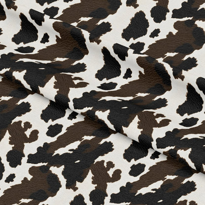 Bold Brown and White Cow Pattern 10 Quilting Cotton Fabric