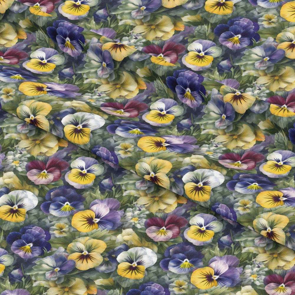 Pansy Flowers Pattern 1 Quilting Cotton Fabric