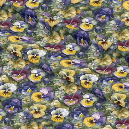 Pansy Flowers Pattern 1 Quilting Cotton Fabric