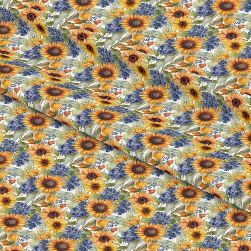 Sunflower and Butterfly Pattern 24 Quilting Cotton Fabric