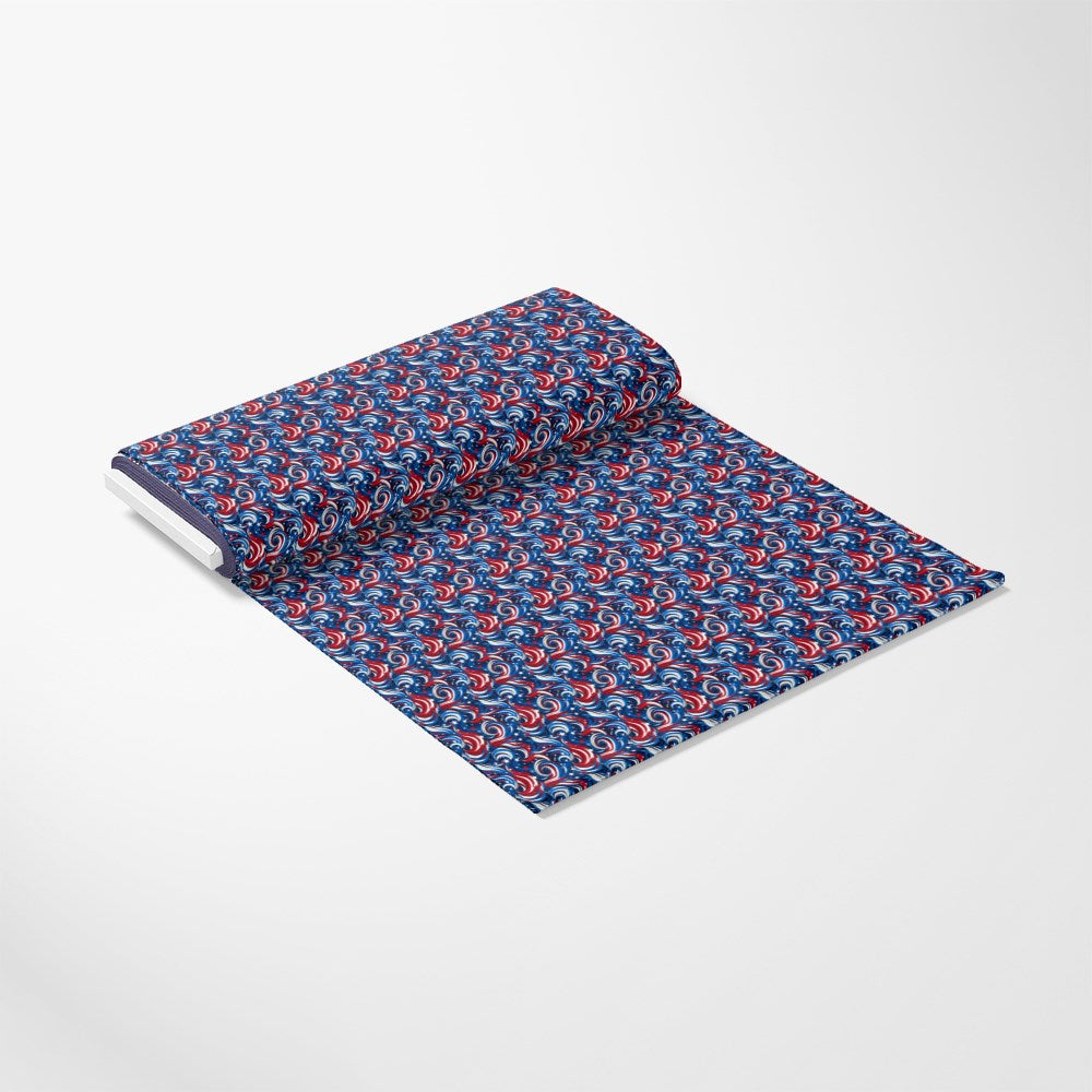 USA Flag Swirls Pattern 5 Quilting Cotton Fabric