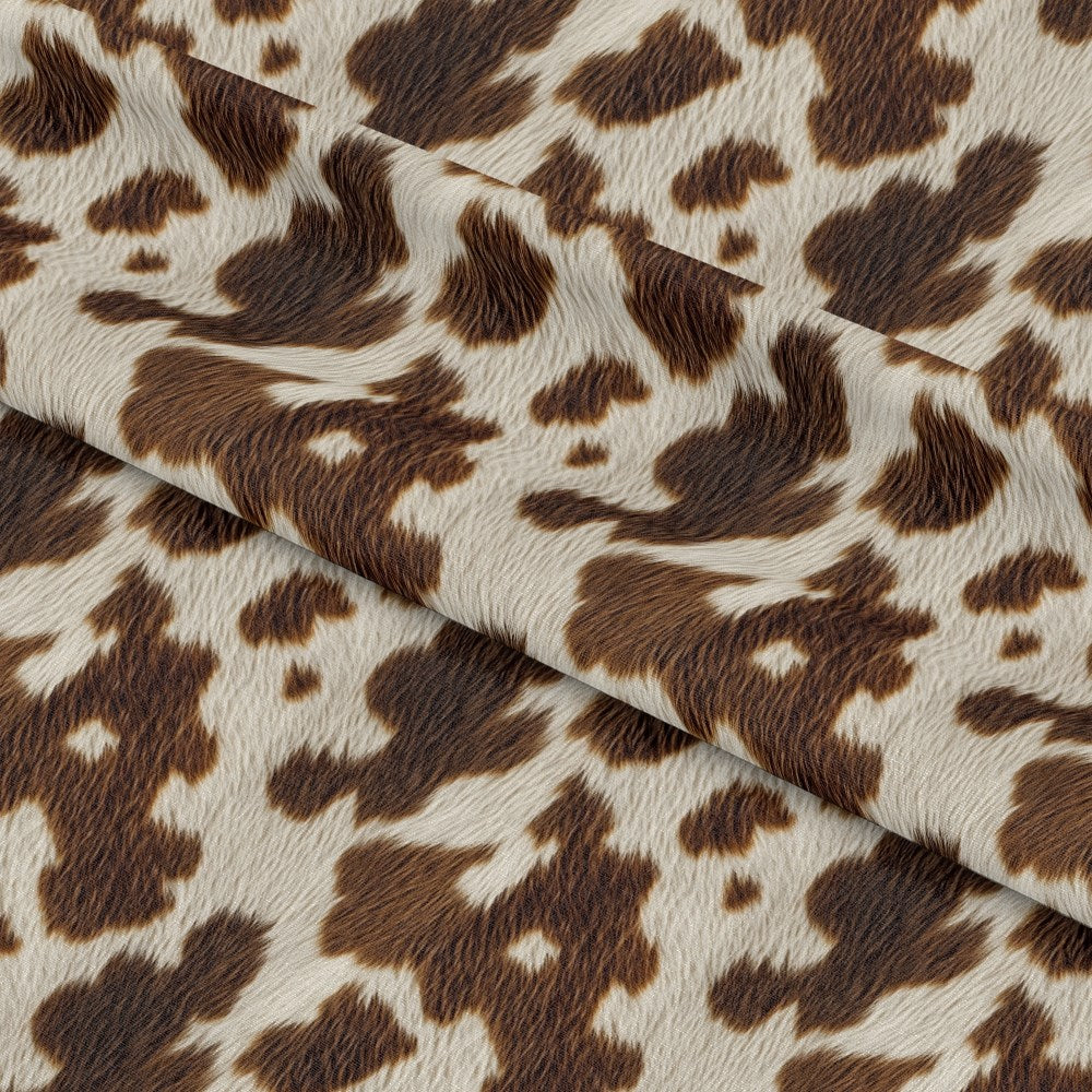 Bold Brown and White Cow Pattern 1 Quilting Cotton Fabric