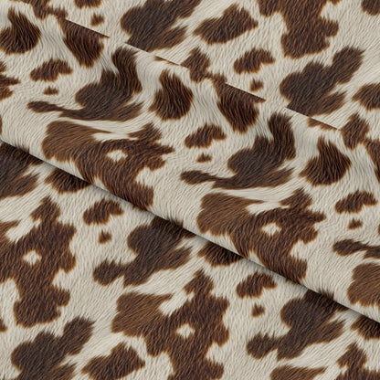 Bold Brown and White Cow Pattern 1 Quilting Cotton Fabric