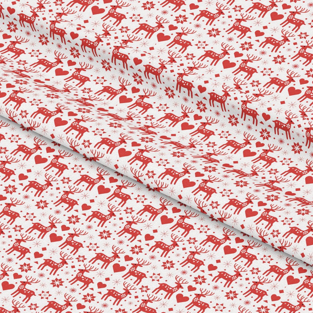 Scandinavian Folk Christmas Pattern 1 Quilting Cotton Fabric