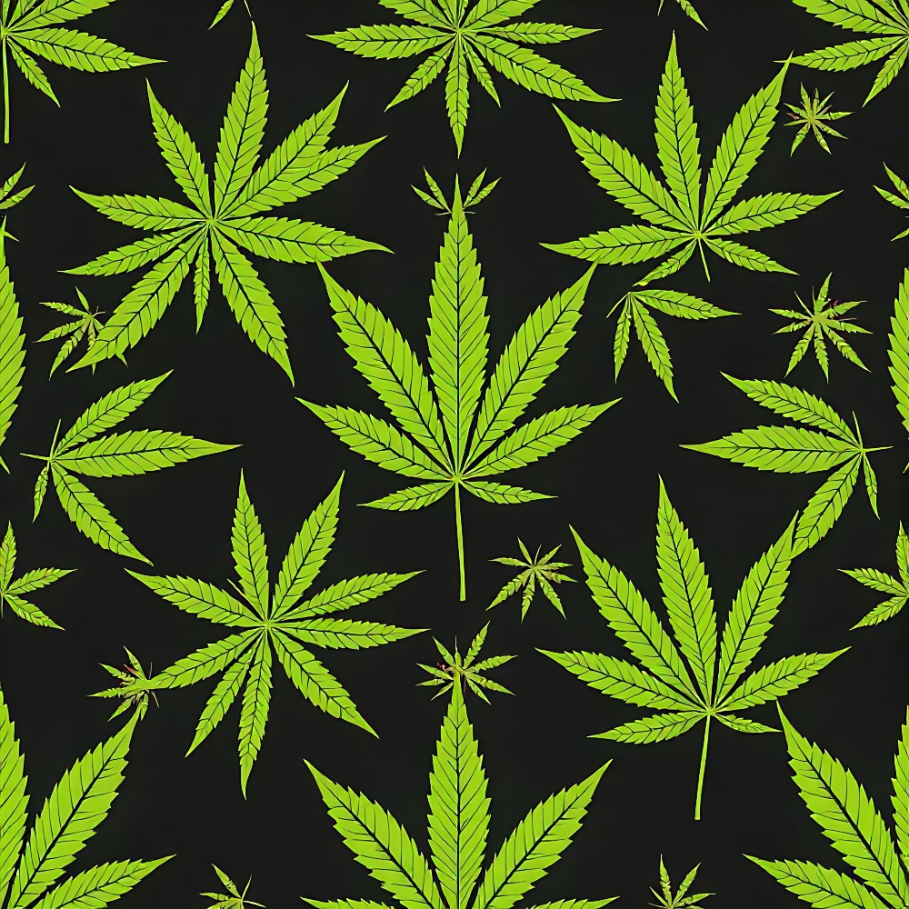White Weed Pattern 420 Marijuana Allover Pattern 10 Quilting Cotton Fabric ...