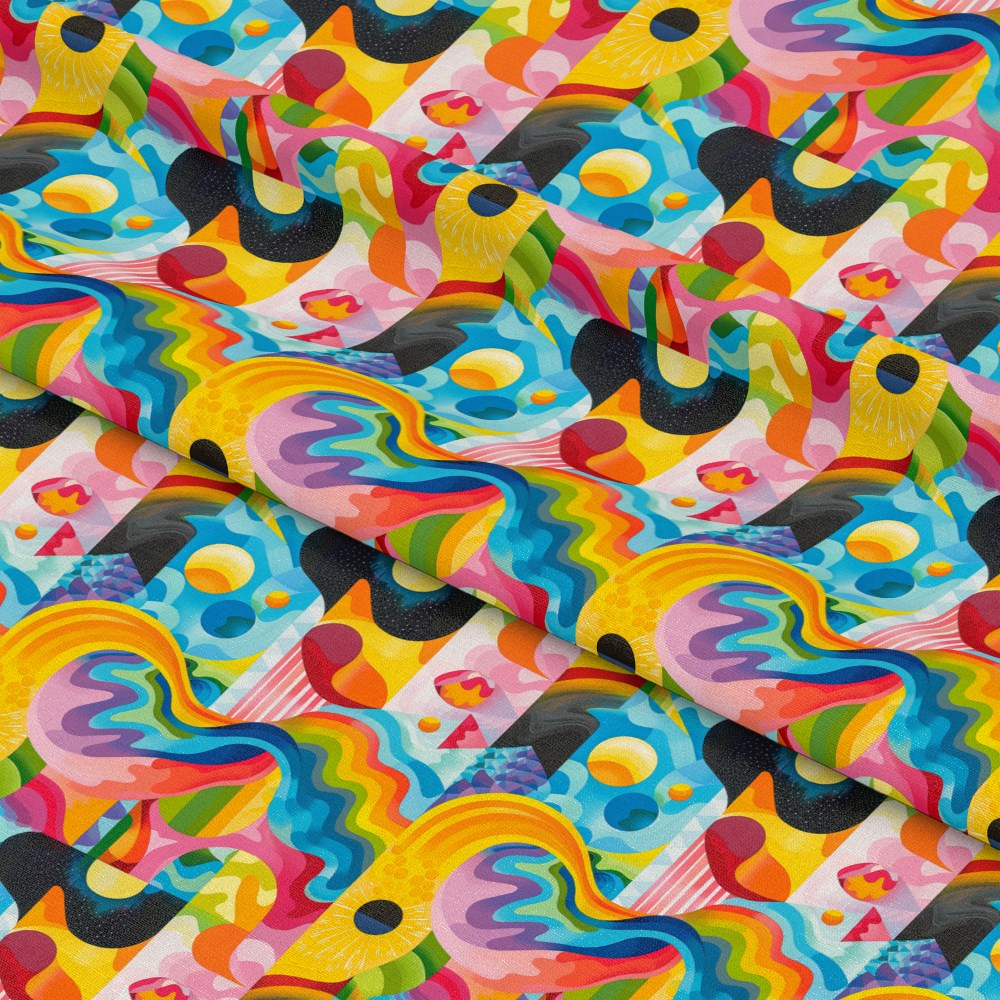 Psychedelic Painting Pattern 1 Quilting Cotton Fabric