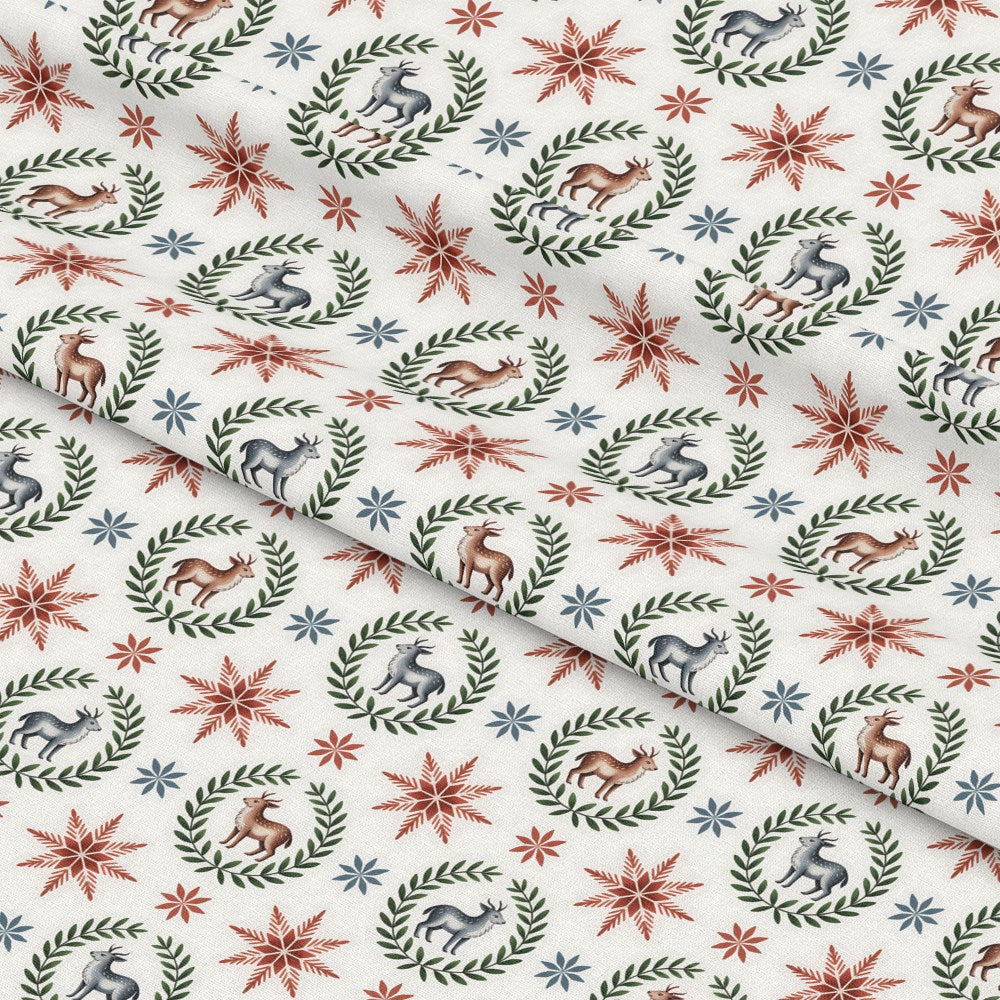 Scandinavian Folk Christmas Pattern 3 Quilting Cotton Fabric
