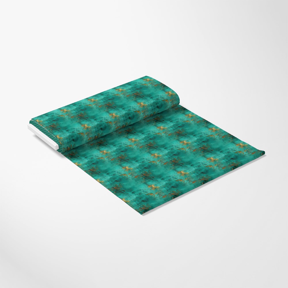 Teal Grunge Pattern 3 Quilting Cotton Fabric