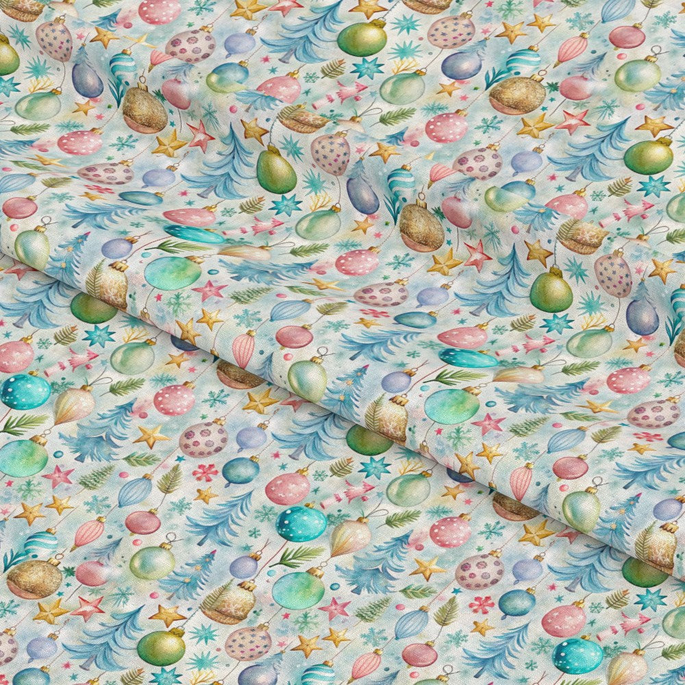 Pastel Christmas Time Pattern 11 Quilting Cotton Fabric