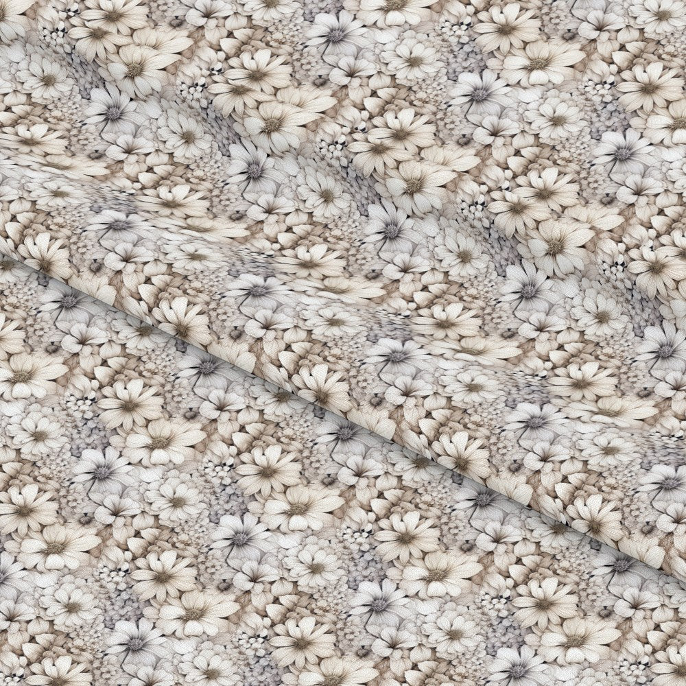 White Flowers Pattern 9 Quilting Cotton Fabric