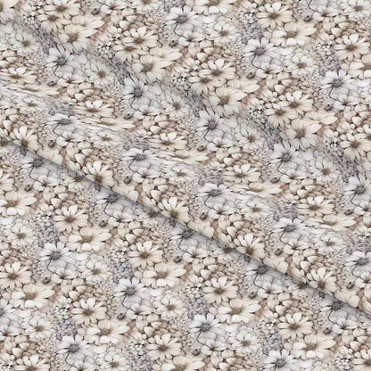 White Flowers Pattern 9 Quilting Cotton Fabric