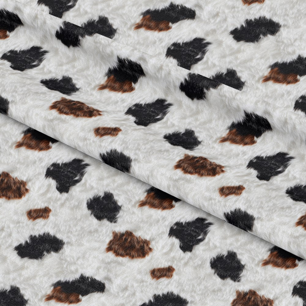 Bold Brown and White Cow Pattern 16 Quilting Cotton Fabric