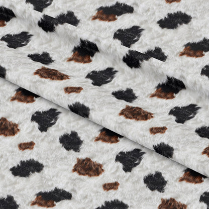 Bold Brown and White Cow Pattern 16 Quilting Cotton Fabric