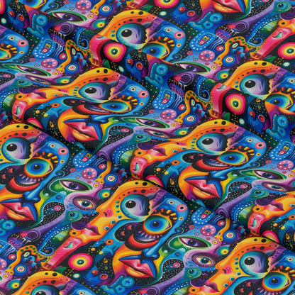 Psychedelic Painting Pattern 8 Quilting Cotton Fabric