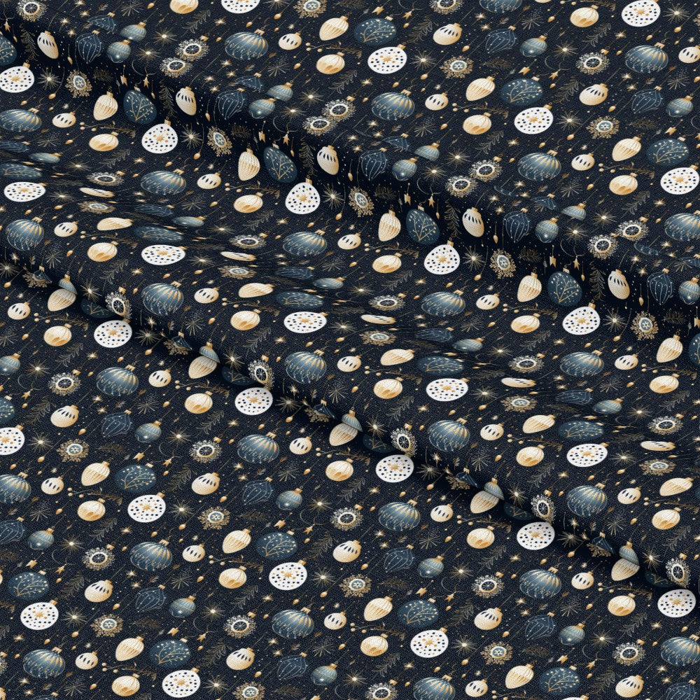 Navy and Cream Christmas Pattern 5 Quilting Cotton Fabric