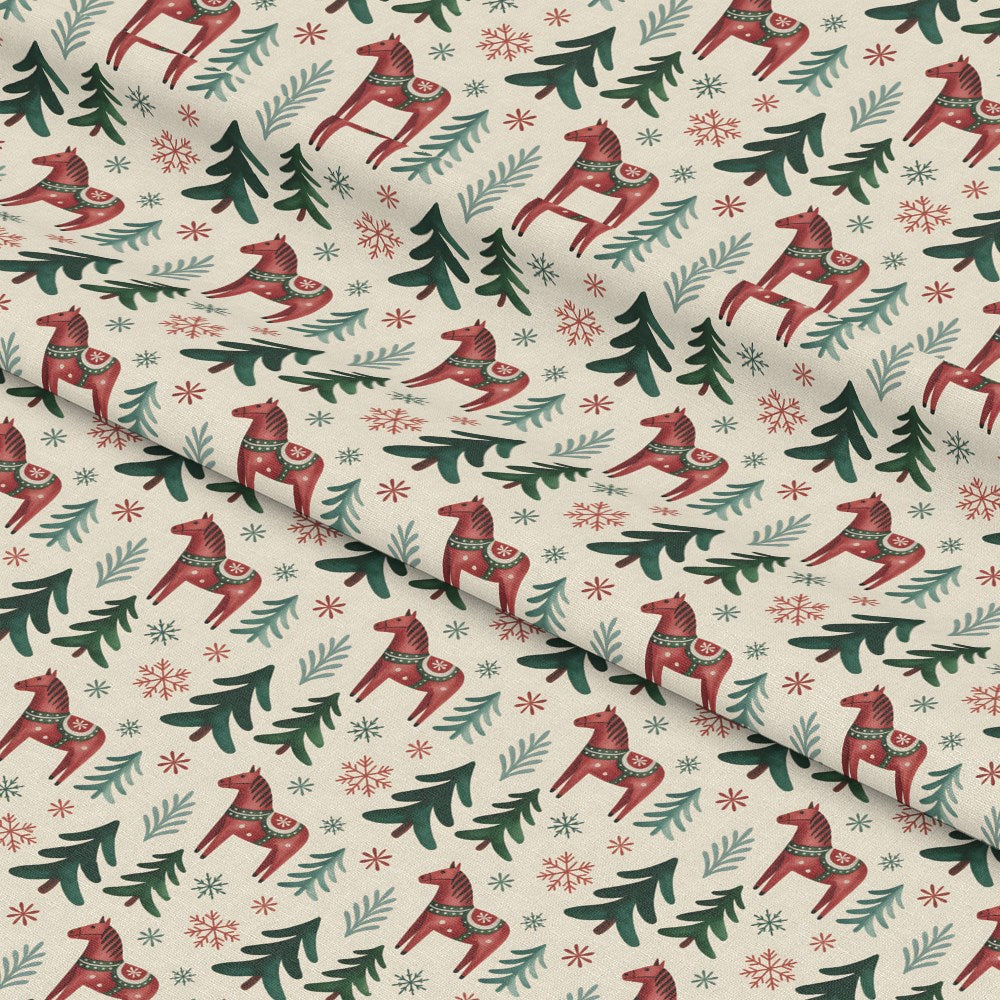Scandinavian Folk Christmas Pattern 5 Quilting Cotton Fabric