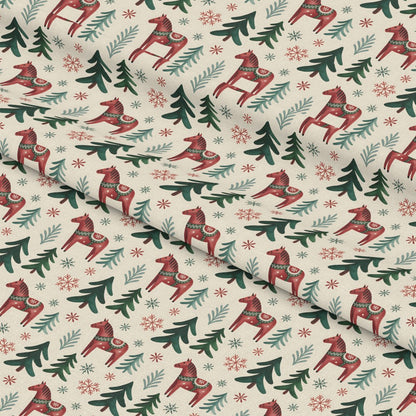 Scandinavian Folk Christmas Pattern 5 Quilting Cotton Fabric