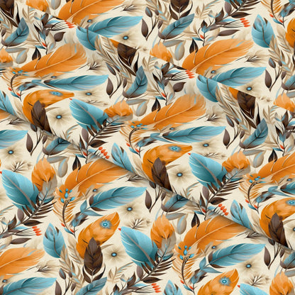 Aztec Feather Pattern 16 Quilting Cotton Fabric