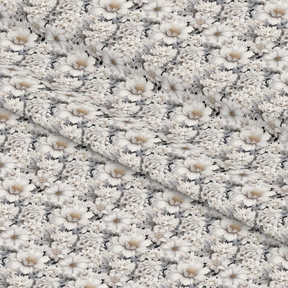 White Flowers Pattern 11 Quilting Cotton Fabric