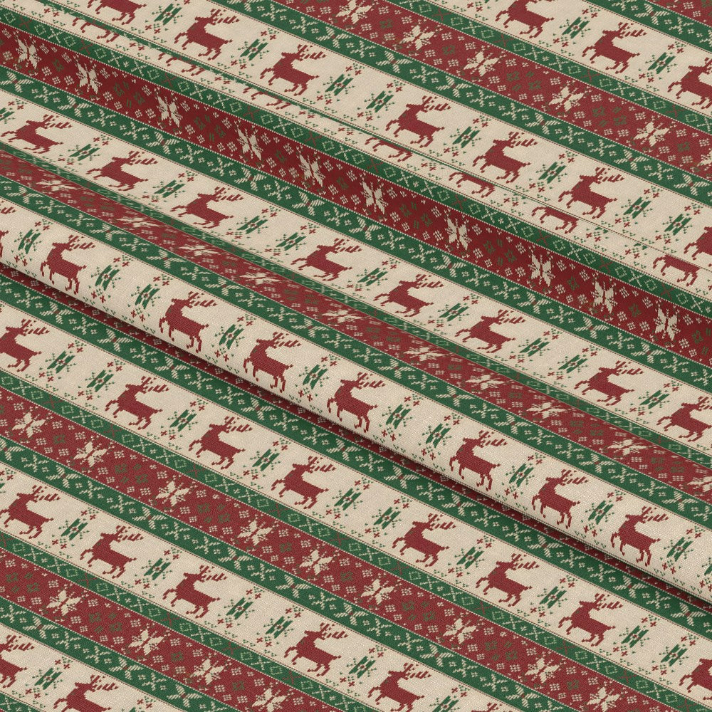 Scandinavian Folk Christmas Pattern 21 Quilting Cotton Fabric