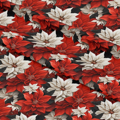 Poinsettia Blooms Pattern 5 Quilting Cotton Fabric