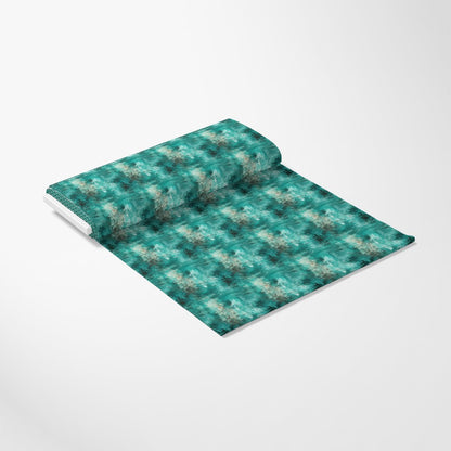 Teal Grunge Pattern 2 Quilting Cotton Fabric