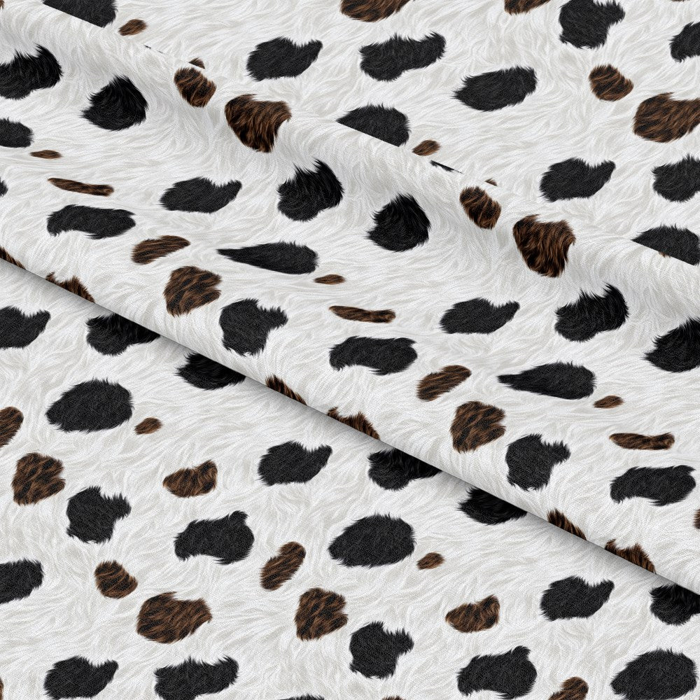 Bold Brown and White Cow Pattern 11 Quilting Cotton Fabric