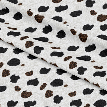 Bold Brown and White Cow Pattern 11 Quilting Cotton Fabric