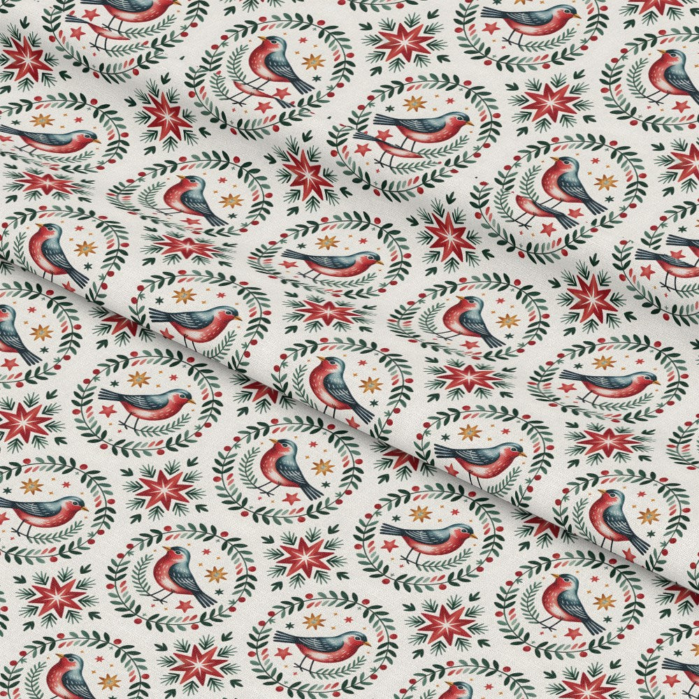 Scandinavian Folk Christmas Pattern 14 Quilting Cotton Fabric