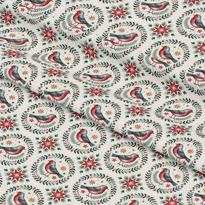 Scandinavian Folk Christmas Pattern 14 Quilting Cotton Fabric