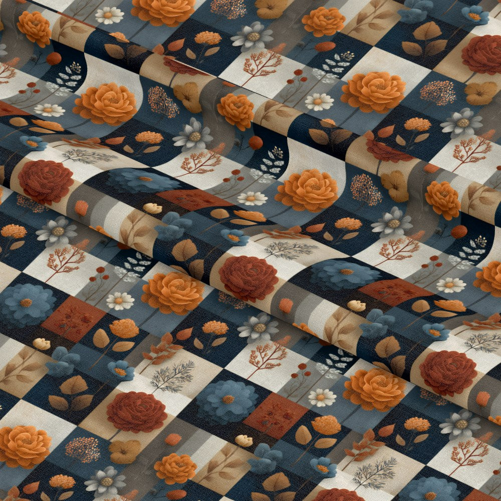 Boho Floral Patchwork Pattern 11 Quilting Cotton Fabric