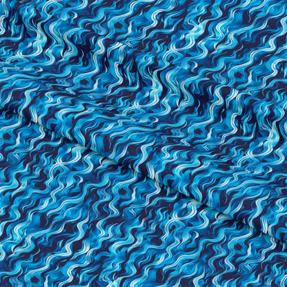 Blue Splash Fire Flame Pattern 7 Quilting Cotton Fabric