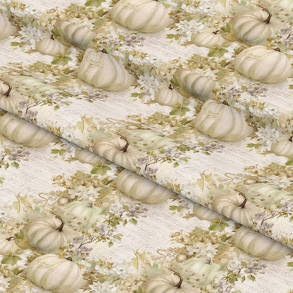 White Fall Pumpkins Pattern 11 Quilting Cotton Fabric