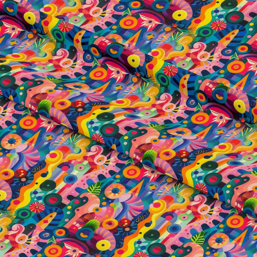 Psychedelic Painting Pattern 15 Quilting Cotton Fabric