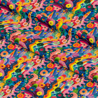 Psychedelic Painting Pattern 15 Quilting Cotton Fabric