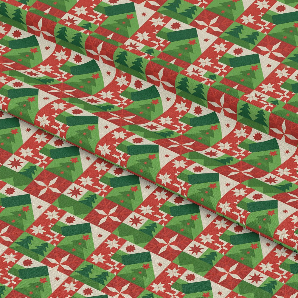 Scandinavian Folk Christmas Pattern 11 Quilting Cotton Fabric
