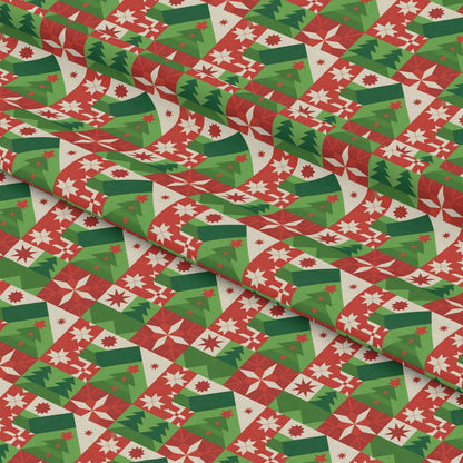 Scandinavian Folk Christmas Pattern 11 Quilting Cotton Fabric