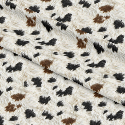 Bold Brown and White Cow Pattern 17 Quilting Cotton Fabric