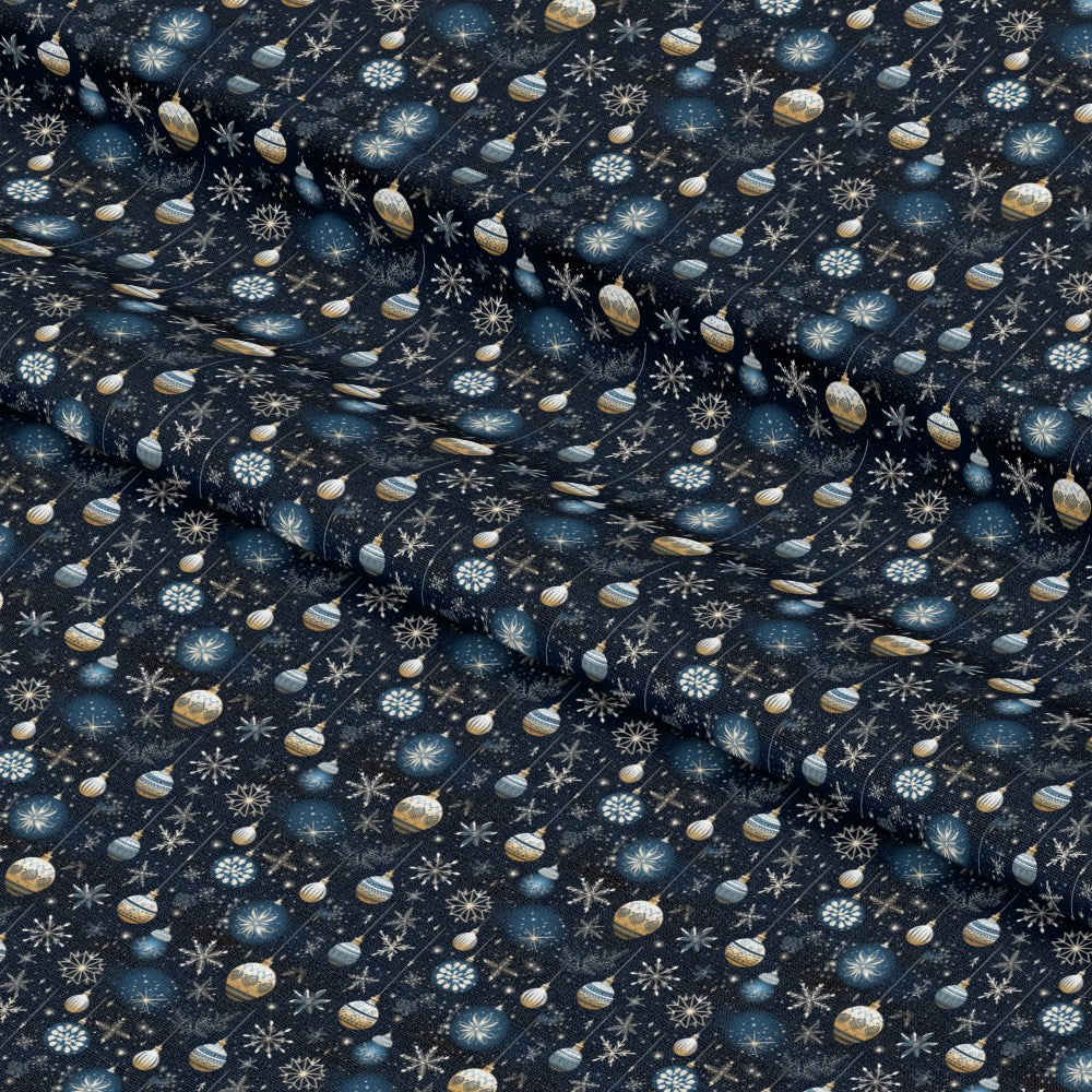 - Navy and Cream Christmas Pattern 4 Quilting Cotton Fabric  
- Christmas fabric  
- Holiday print  
- Quilting cotton material  
- Snowflakes  
- Ornaments  
- Seasonal design  
- Festive fabric  
- Blue cream tones  
- Decorative texture  
- Christmas-themed textile  
- Soft cotton cloth  
- Holiday quilting fabric