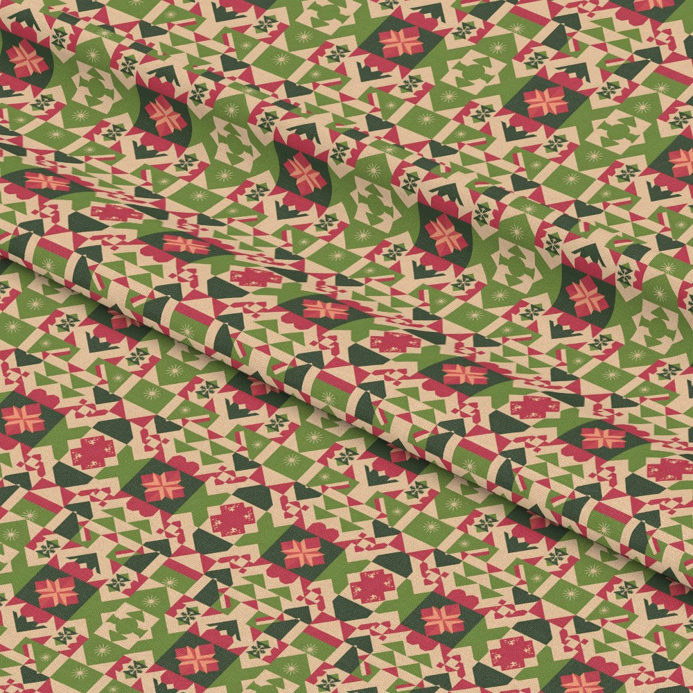 Scandinavian Folk Christmas Pattern 9 Quilting Cotton Fabric