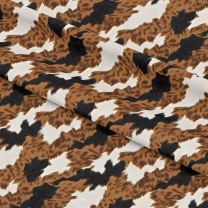 • Bold Brown and White Cow Pattern 6 Quilting Cotton Fabric • brown spots • white background • black accents • quilting fabric • cotton material • animal print • farmhouse style • textile yardage • rustic design • soft fabric