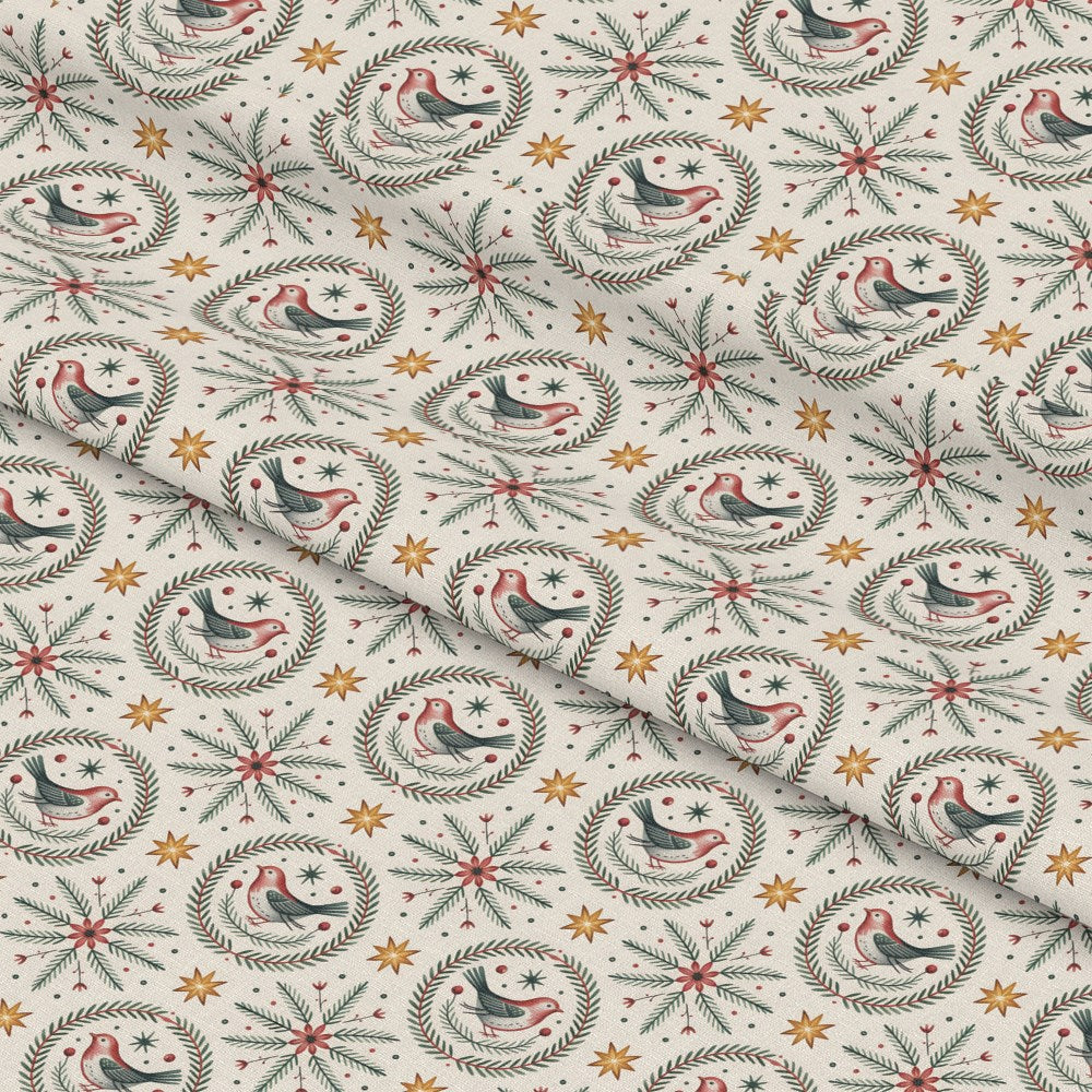 Scandinavian Folk Christmas Pattern 13 Quilting Cotton Fabric