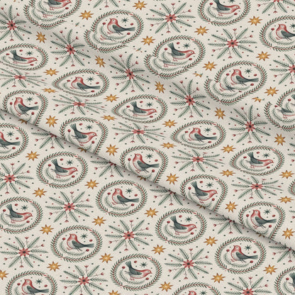 Scandinavian Folk Christmas Pattern 13 Quilting Cotton Fabric