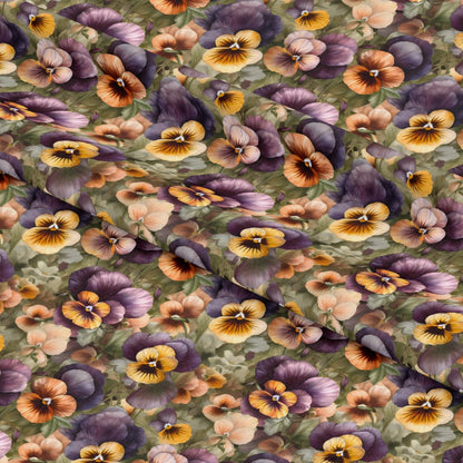 Pansy Flowers Pattern 12 Quilting Cotton Fabric